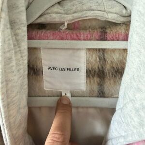 Avec Les Filles Light Gray Hoodie and multicolor. very beautiful coat.